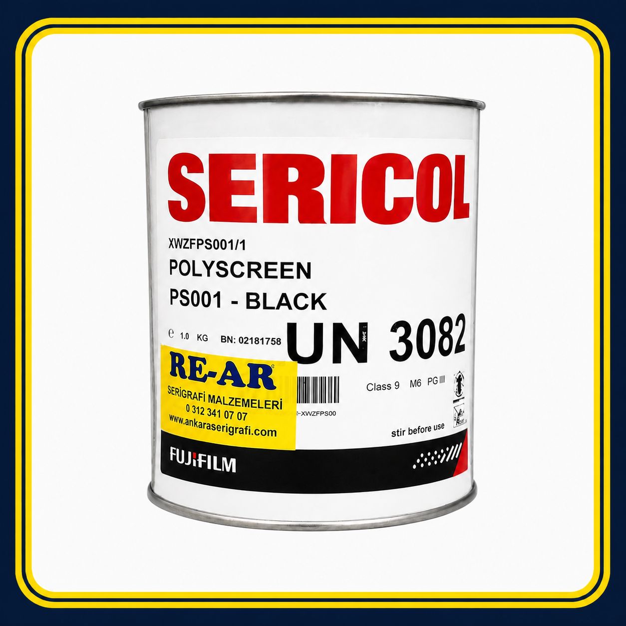 Sericol PS 001 Black Polyscreen Siyah 1 Kg