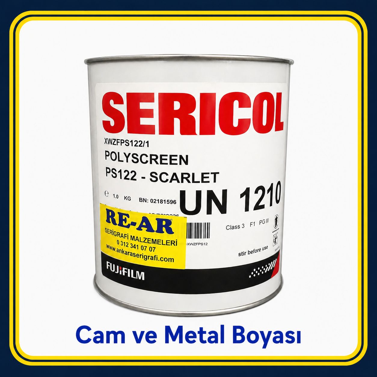 Sericol PS 122 Scarlet Polyscreen Kırmızı 1 Kg